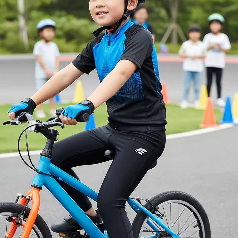 IAGUSOT Kids Bike Pants Boys Girls Balance Bike Youth 3D Padded Compression Tight Bike Bicycle Pants - Image 4